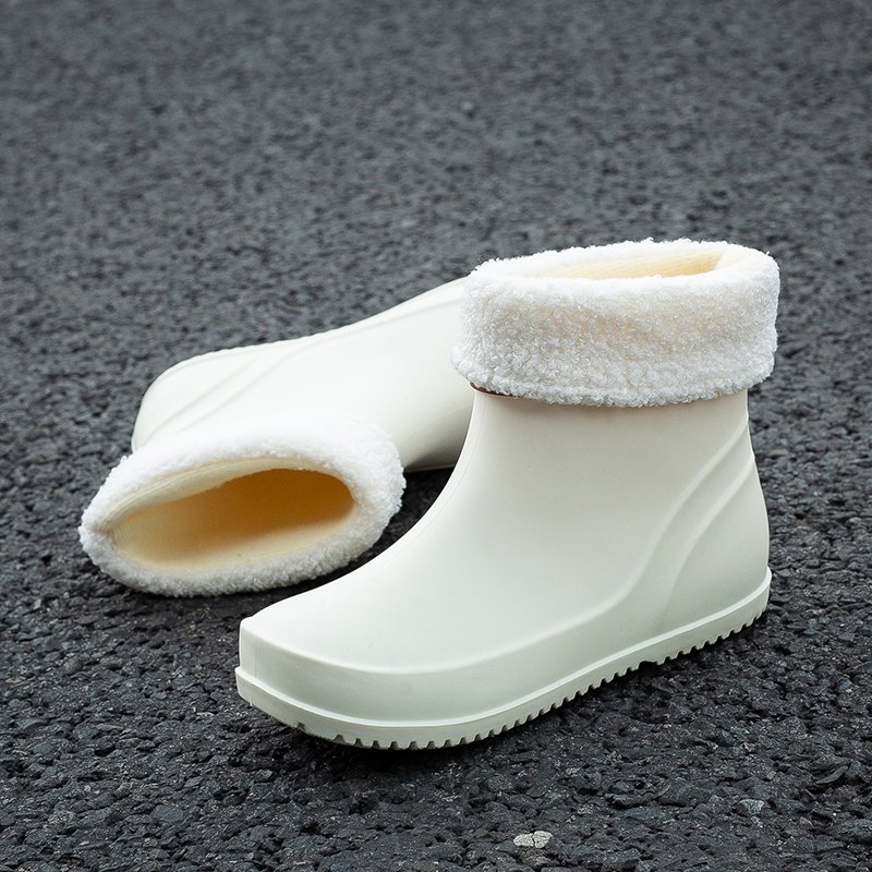 Women's High Quality Waterproof Breathable Rubber Ankle Boots for Winter with PVC Insole Position outside for Summer Autumn Rain