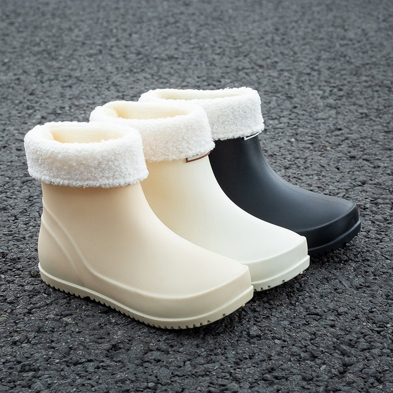 Women's High Quality Waterproof Breathable Rubber Ankle Boots for Winter with PVC Insole Position outside for Summer Autumn Rain