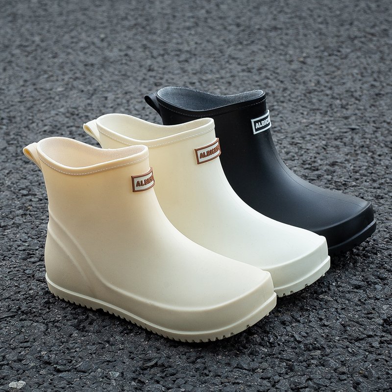 Women's High Quality Waterproof Breathable Rubber Ankle Boots for Winter with PVC Insole Position outside for Summer Autumn Rain