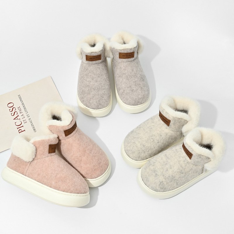 New Flat Heel Womens Snow Boots Ladies Fur Lined Warm Winter Boots Outdoor Winter Shoes for women men