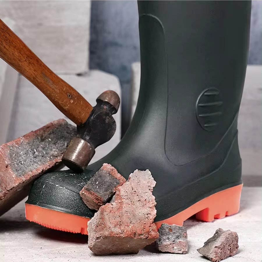 CE New Style Food Industry Work Gumboots Anti-static Oil-Resistant Waterproof Steel Toe PVC Wellington Safety Rain Boots