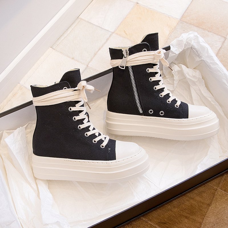 Botas-militares-us Newest Fashion Red Ladies Chunky Platform Sepatu Ankle Height Women Winter Boots