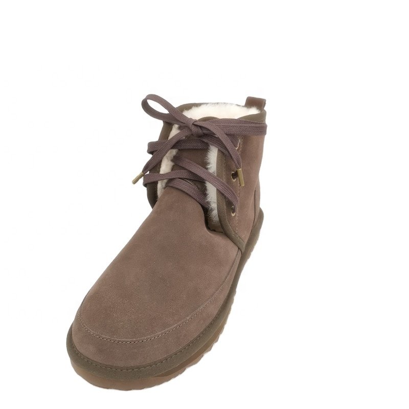 HQB-MS013 Factory hot sale custom men's winter boots premium quality man's fashion snow boots genuine sheepskin boots for men