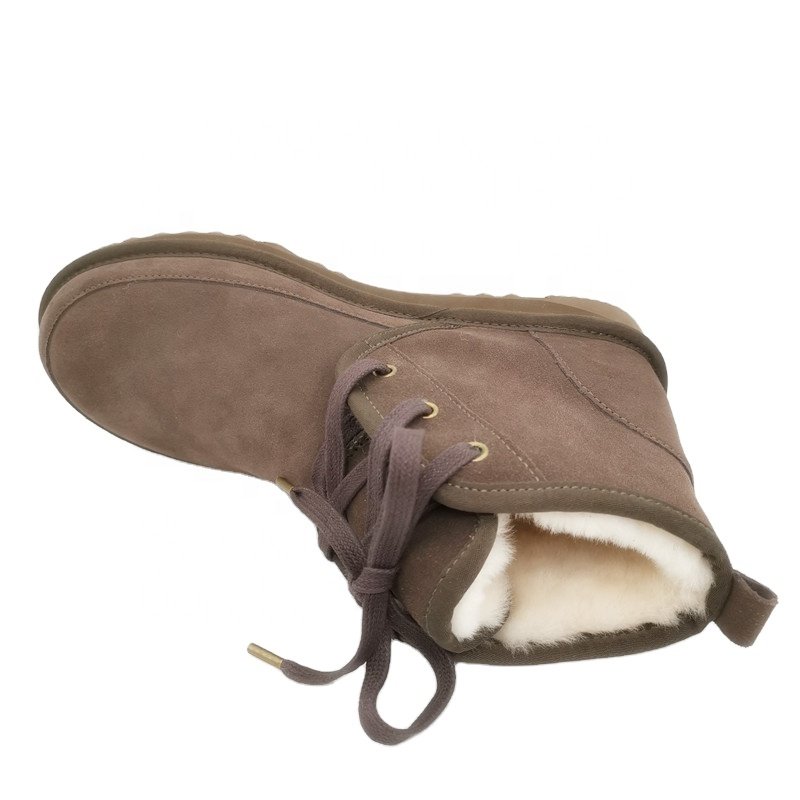 HQB-MS013 Factory hot sale custom men's winter boots premium quality man's fashion snow boots genuine sheepskin boots for men