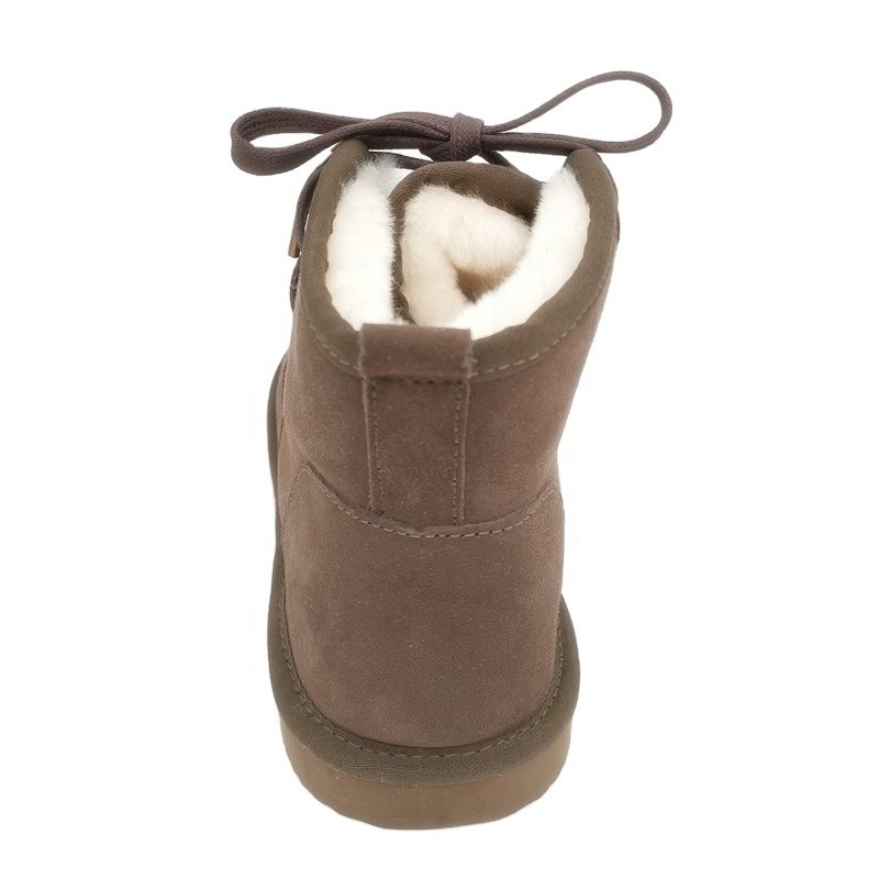 HQB-MS013 Factory hot sale custom men's winter boots premium quality man's fashion snow boots genuine sheepskin boots for men