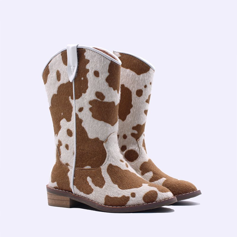 sunflower embroidery leather western cowboy boots women kids girls shoes