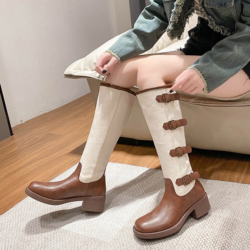 Factory Direct Wholesale long boots women knee leather boots women luxury designer high knee boots for women
