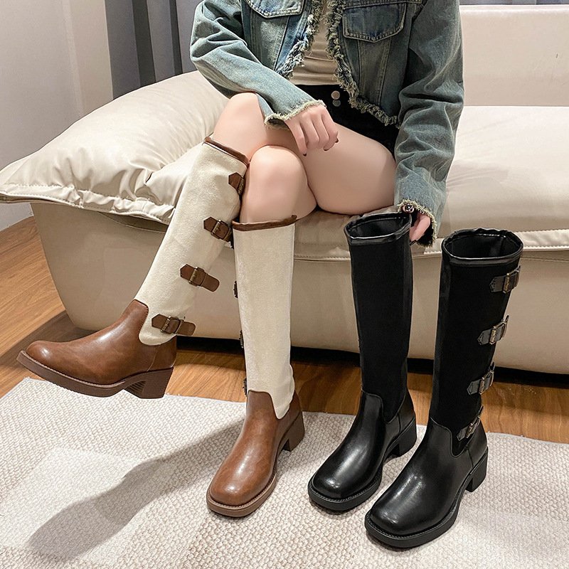 Factory Direct Wholesale long boots women knee leather boots women luxury designer high knee boots for women