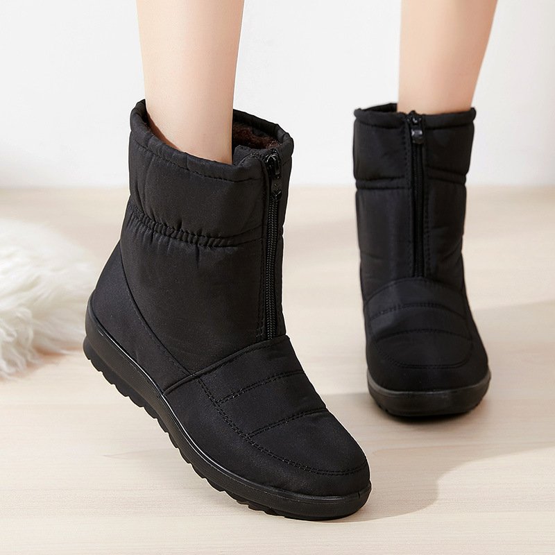 Wholesale Large Size Thermal Plush Water Proof Winter Fashion Shoes Women Walking Style Casual Snow Boots