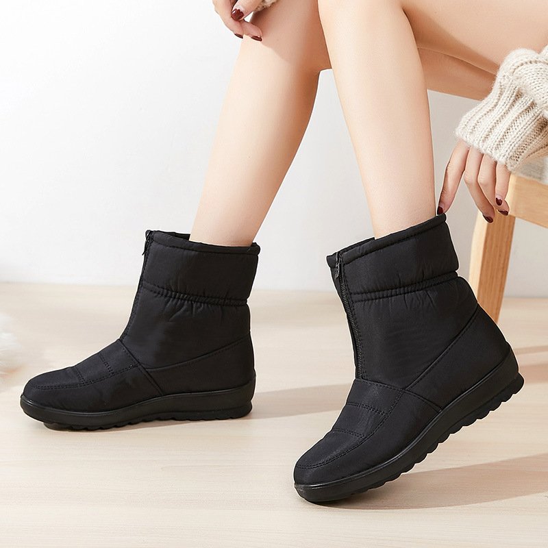 Wholesale Large Size Thermal Plush Water Proof Winter Fashion Shoes Women Walking Style Casual Snow Boots