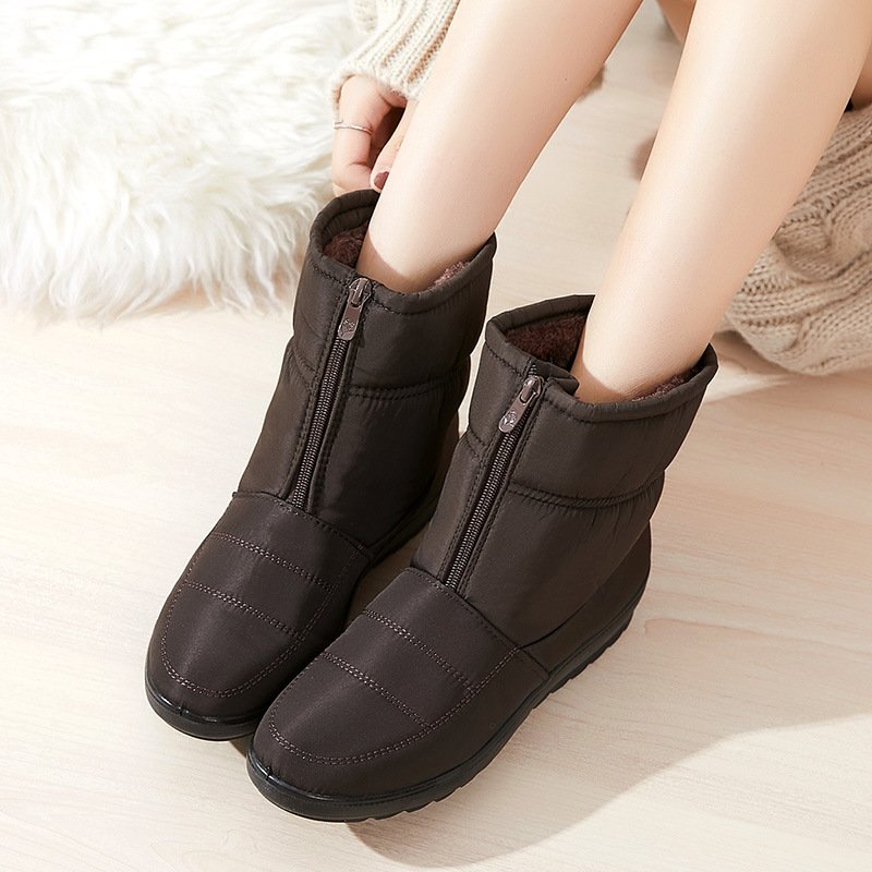 Wholesale Large Size Thermal Plush Water Proof Winter Fashion Shoes Women Walking Style Casual Snow Boots
