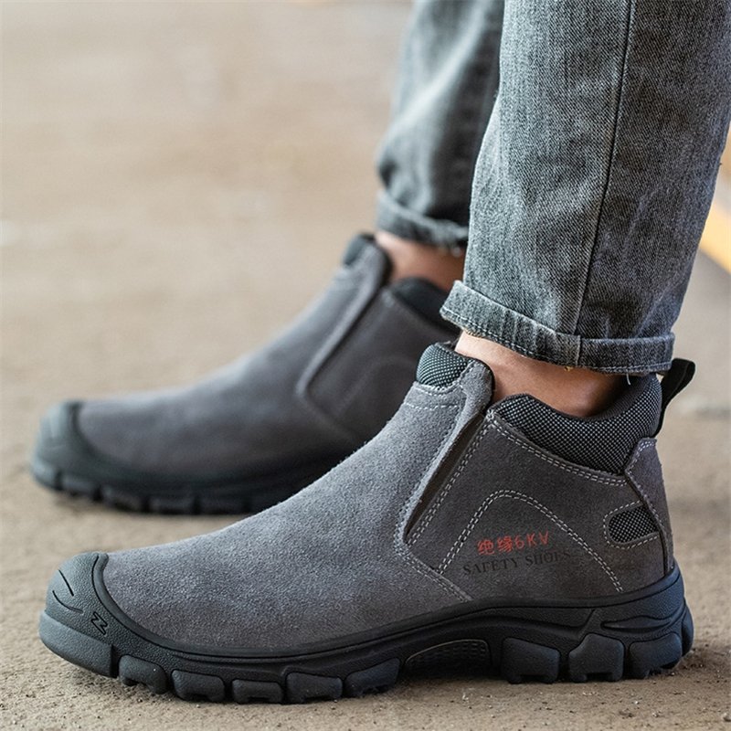Lightweight Composite Toe Electrician Leather Work Boots Men's Protective Security Insulation Safety Shoes for Welder