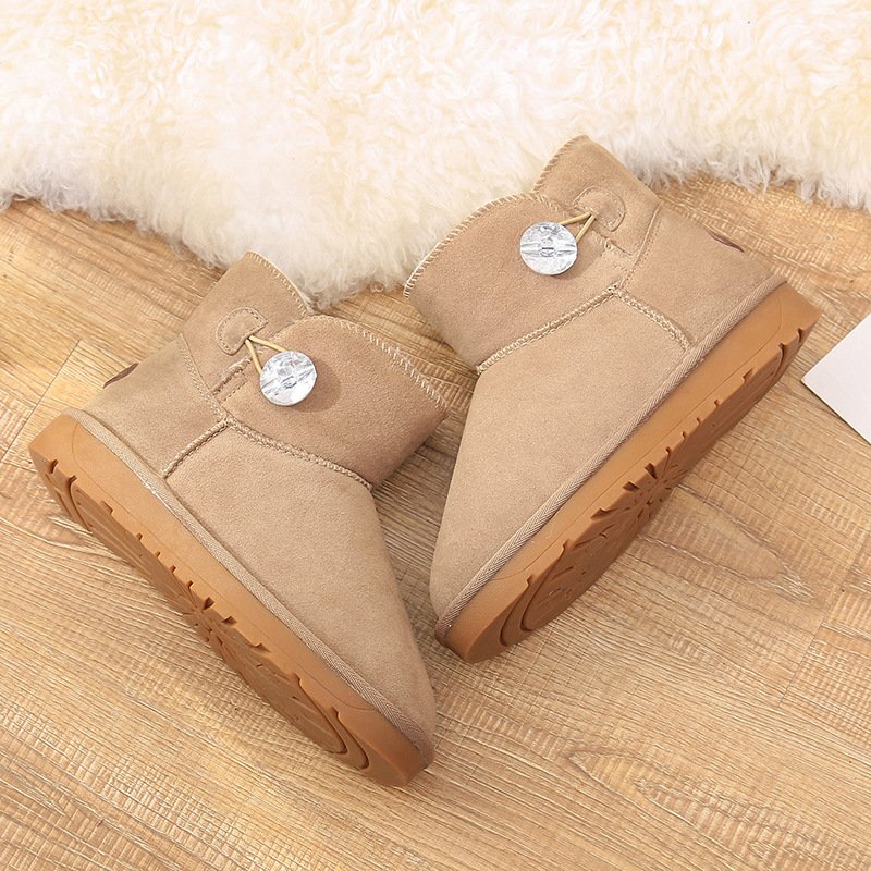Hot Selling Ladies Flat Ankle Shoes Cheap Womens Winter Durable Snow Boots
