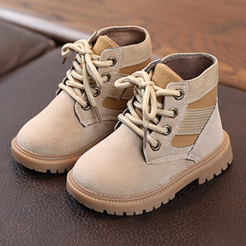 Children Boys Girls Shoes Soft Sole Leather Boots Low Barrel Short Boots New Kids British Style Non-slip Wear-resistant Trend