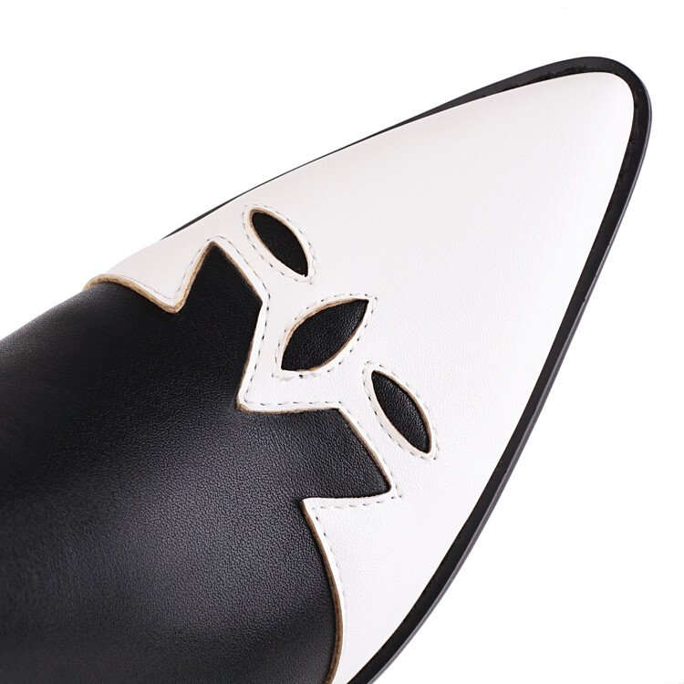 Cialisa 2022 New Black Patchwork Women Shoes Pointed Toe Block High Heels Long Boots Winter Fur Knee-High Boot