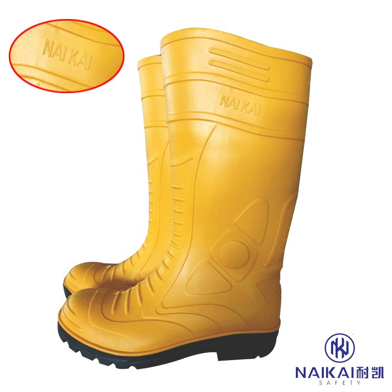 Factory Direct Popular Easily Dried Steel Toe PVC Safety Boots Gumboots With Steel Toe And Steel Mid Sole