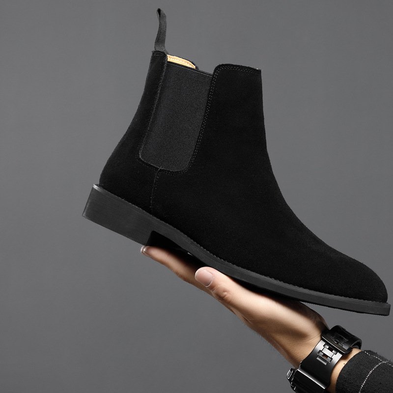 2023 Pure Color Genuine Suede Leather Chelsea Boots High Quality Custom Designer Boots for Men