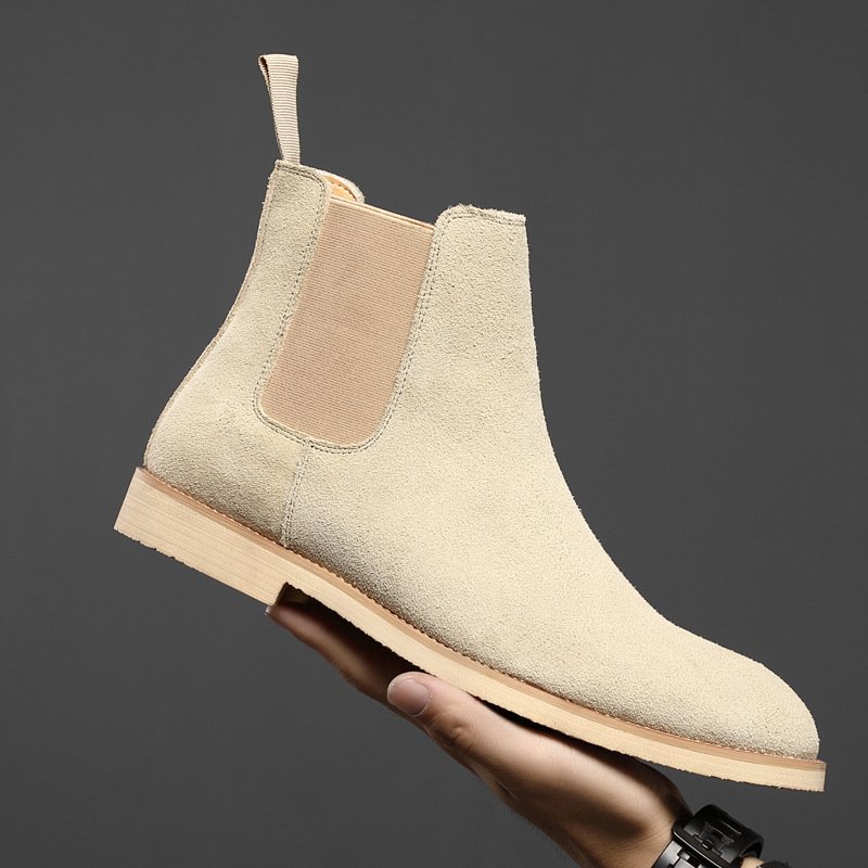 2023 Pure Color Genuine Suede Leather Chelsea Boots High Quality Custom Designer Boots for Men
