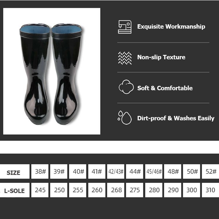 Wholesale YX-500 Outdoor Safety Rubber Rain Boots Knee High Farm Water Proof Rain Shoes For Men Farm Rain Boots
