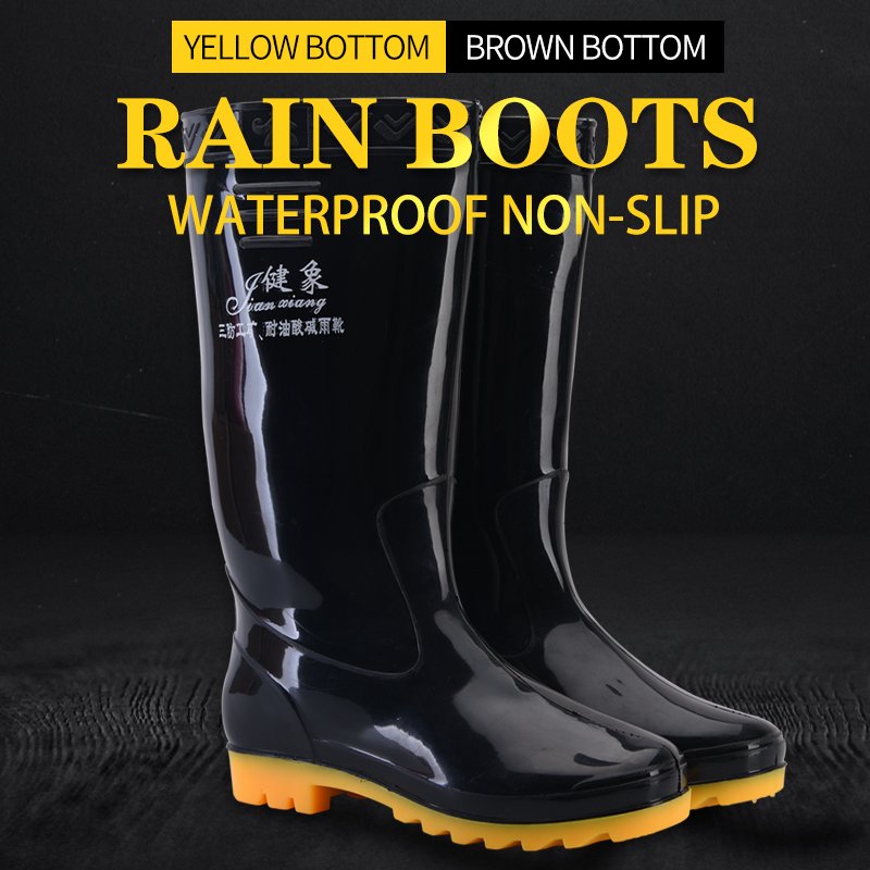 Customized Anti-Slip Safety Mens PVC Material Rain Biker Boots PVC labor protection rain boots