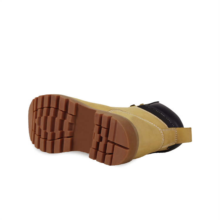 Men's Durable Breathable Goodyear Welted Leather Boots Popular Golden Yellow Steel Toe Safety Shoes All Winter Spring