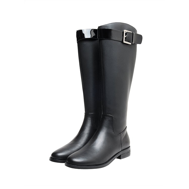 2cm rubber outsole winter keep warm knee high ankle boots classic flat genuine leather party wedding wholesale zipper boots
