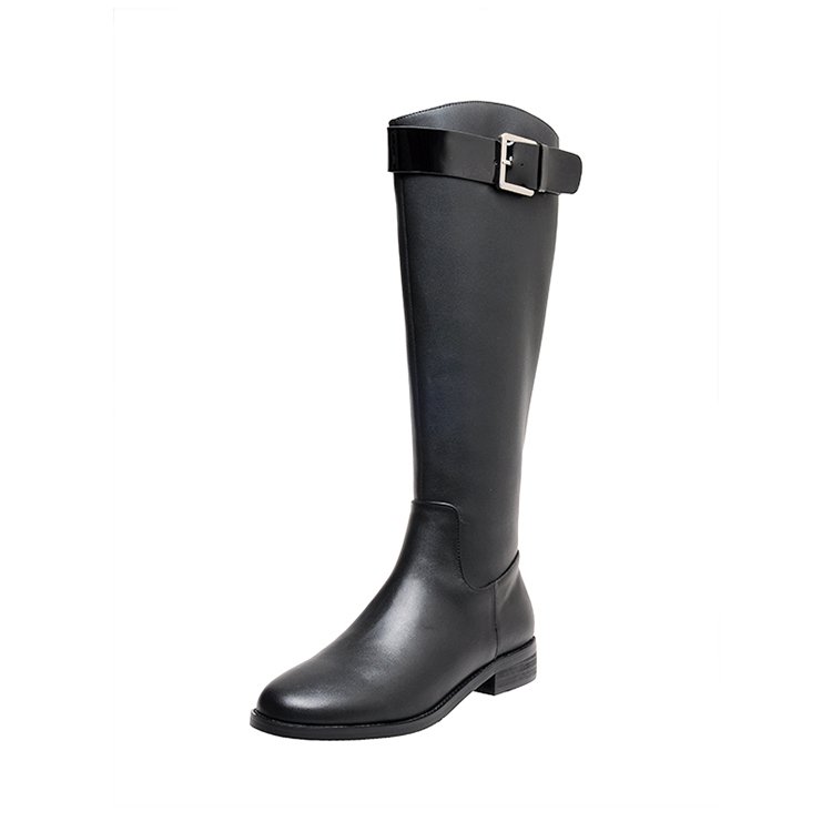 2cm rubber outsole winter keep warm knee high ankle boots classic flat genuine leather party wedding wholesale zipper boots
