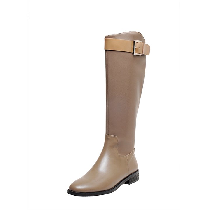 2cm rubber outsole winter keep warm knee high ankle boots classic flat genuine leather party wedding wholesale zipper boots