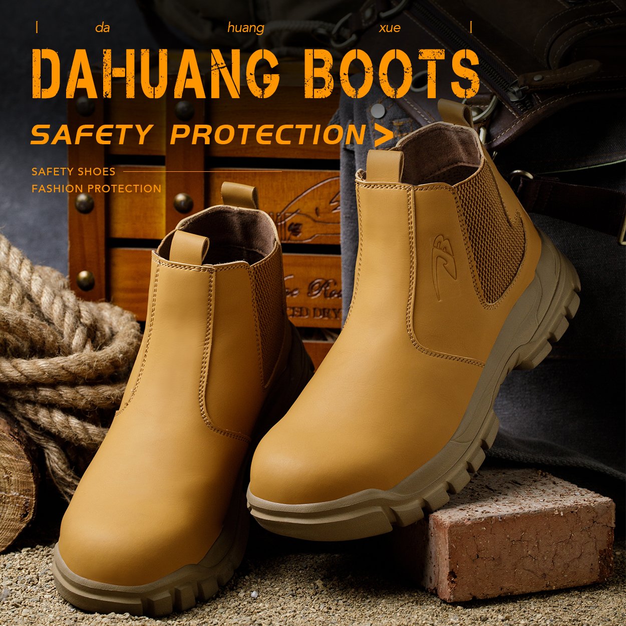 DianSen new 2024 steel toe boots Anti-smashing safety work boots 680