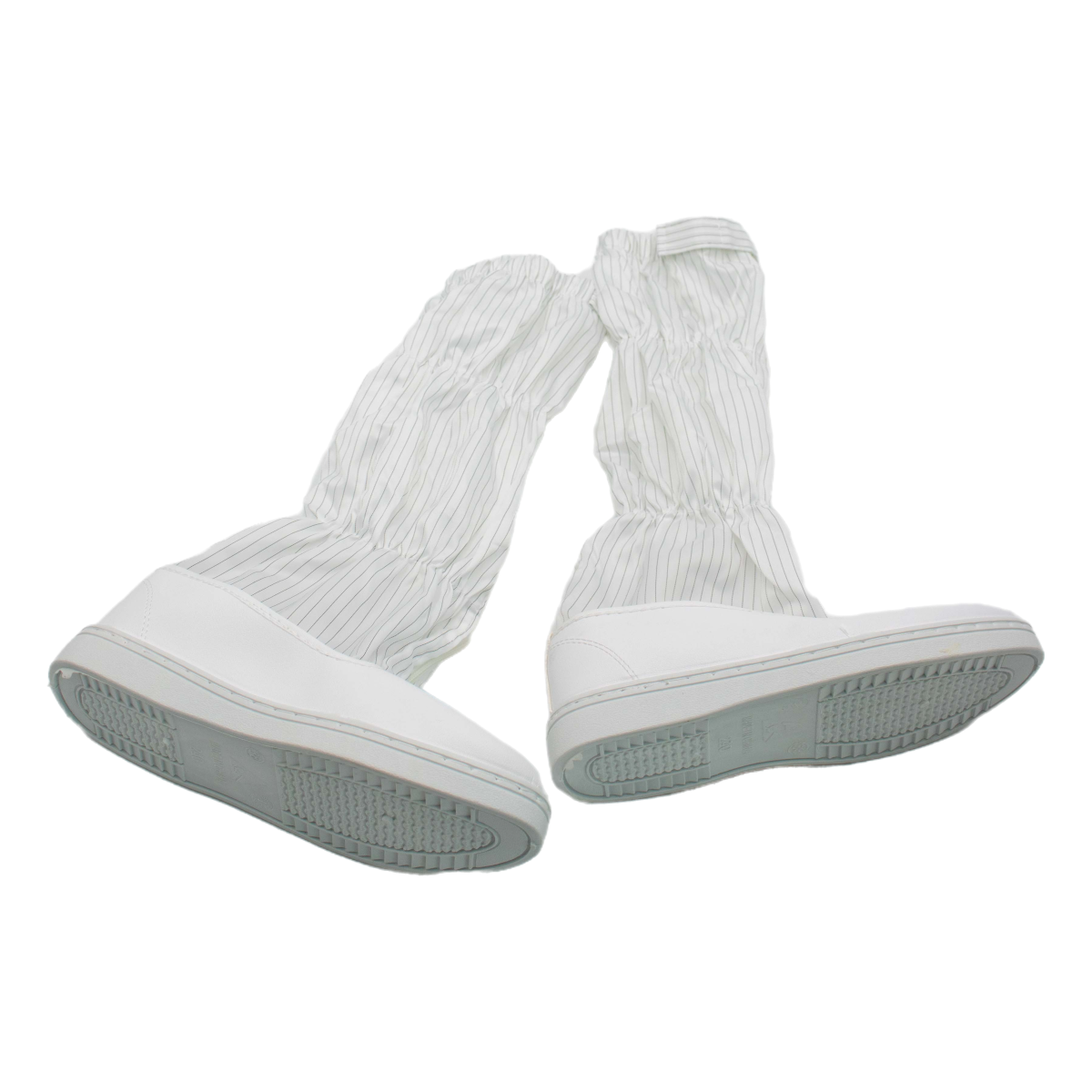 White Reusable Washable Leather Cleanroom Shoes - High-Quality Antistatic ESD Boots For Industrial Use