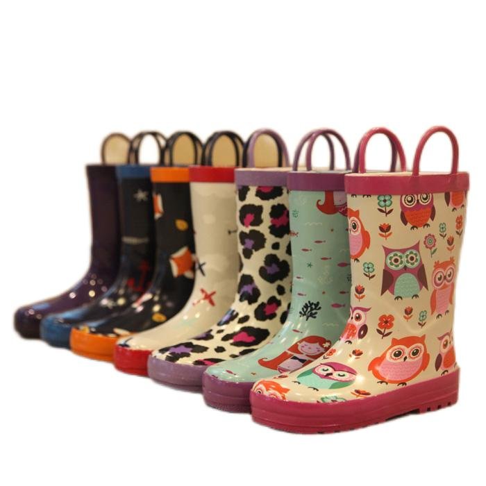 Customized Cute Waterproof Non Slip Ankle Heels PVC Rain Boots for Children
