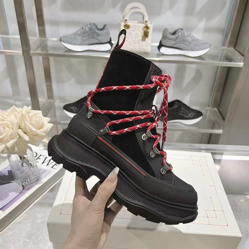 Women's High Quality Winter Casual Genuine Leather Knee-High Boots Ankle Boots with round Toe Hard-Wearing Height Increasing