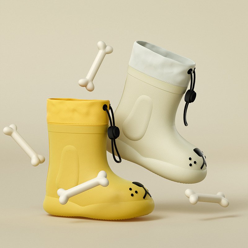 Children Rubber Boots Kids Water Shoes EVA Baby Cartoon Waterproof Non-slip Warm Winter rain boot kids