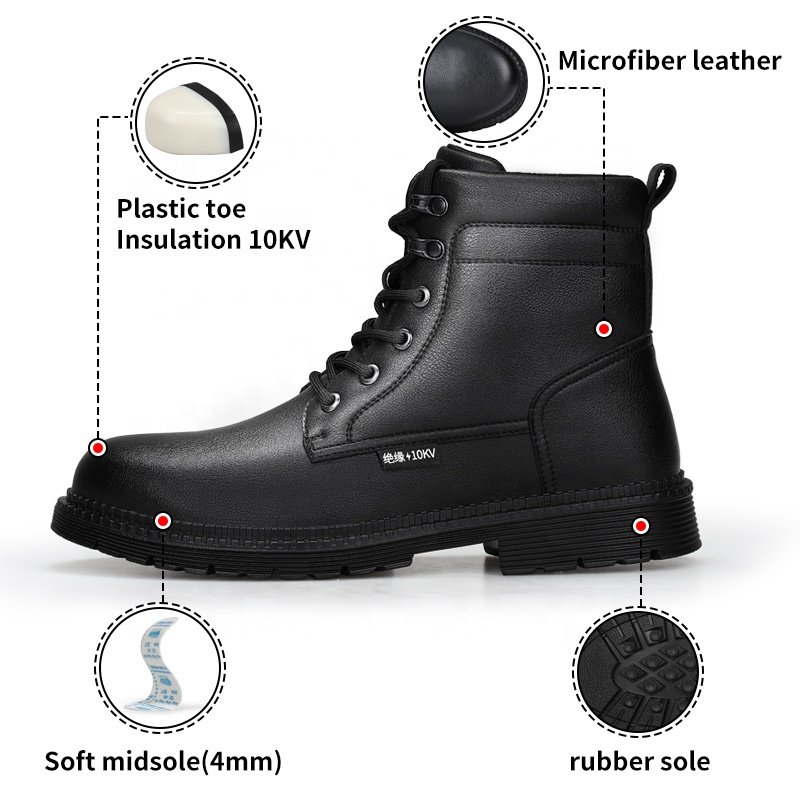 LAnoudun Insulated 10KV safety boots Waterproof microfiber upper safety boots for winter