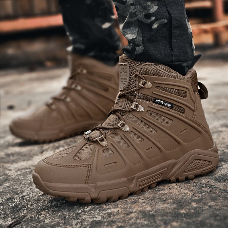High Quality Large Size Cheap Men's Black Desert Botas De Cuero Hiking boots Sports Climbing Anti Slip Hunting Hiking Boots