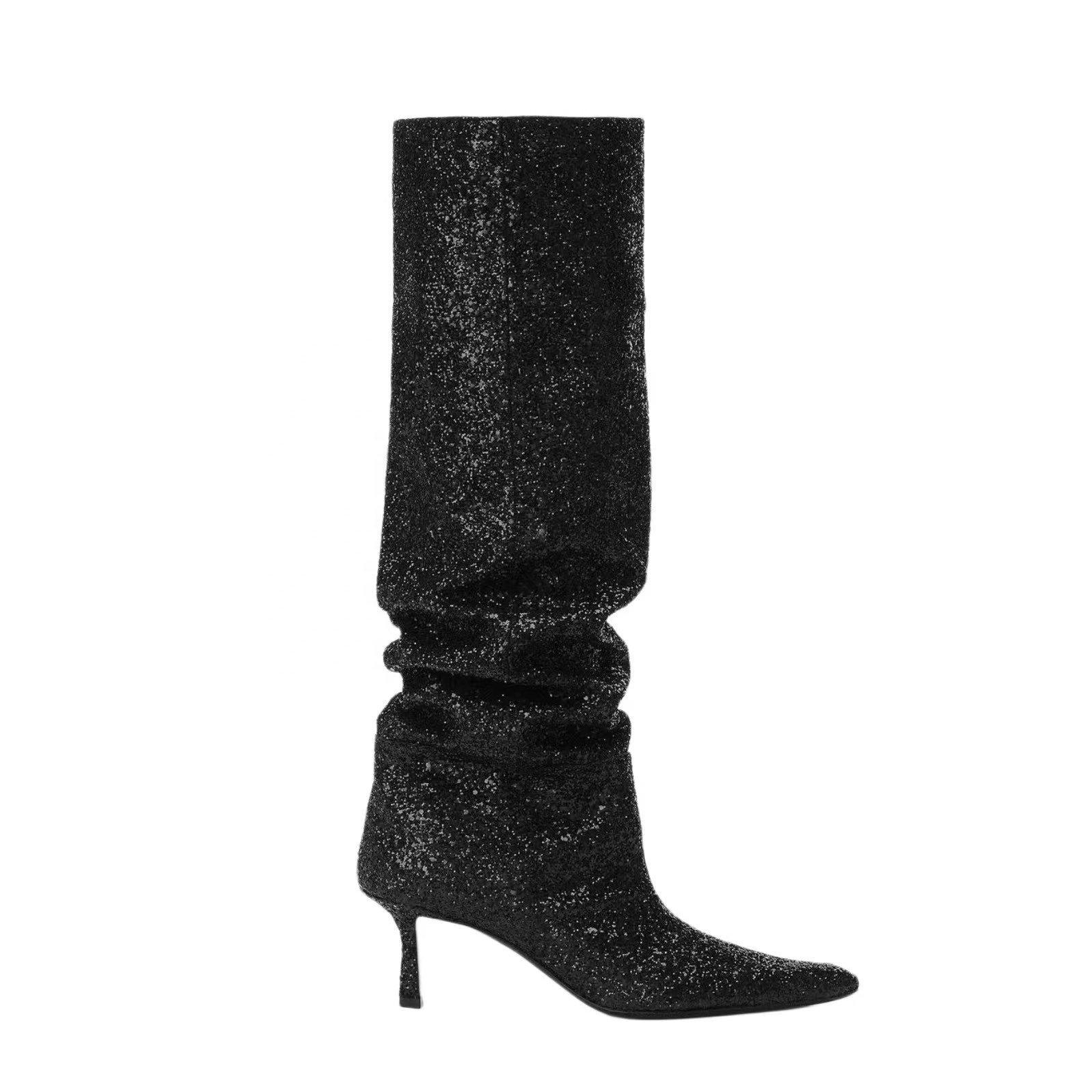 Camel Black low heel boots women's new pu leather boots for women