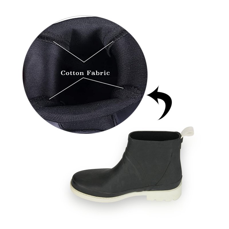 Fashionable Women Rubber Wellington Rain Shoes Black Ankle Chelsea Boots Woman Wholesale
