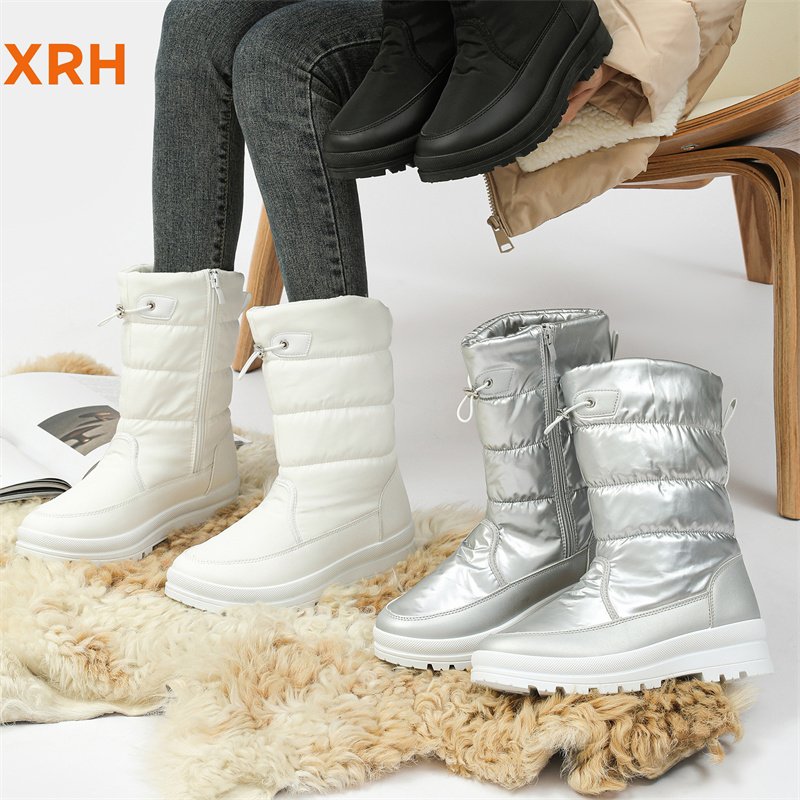 Wholesale Anti-Slip Zipper Adjustable Lock Pu Upper Fur Lined Warm Women'S Women Winter Snow Boots For Women