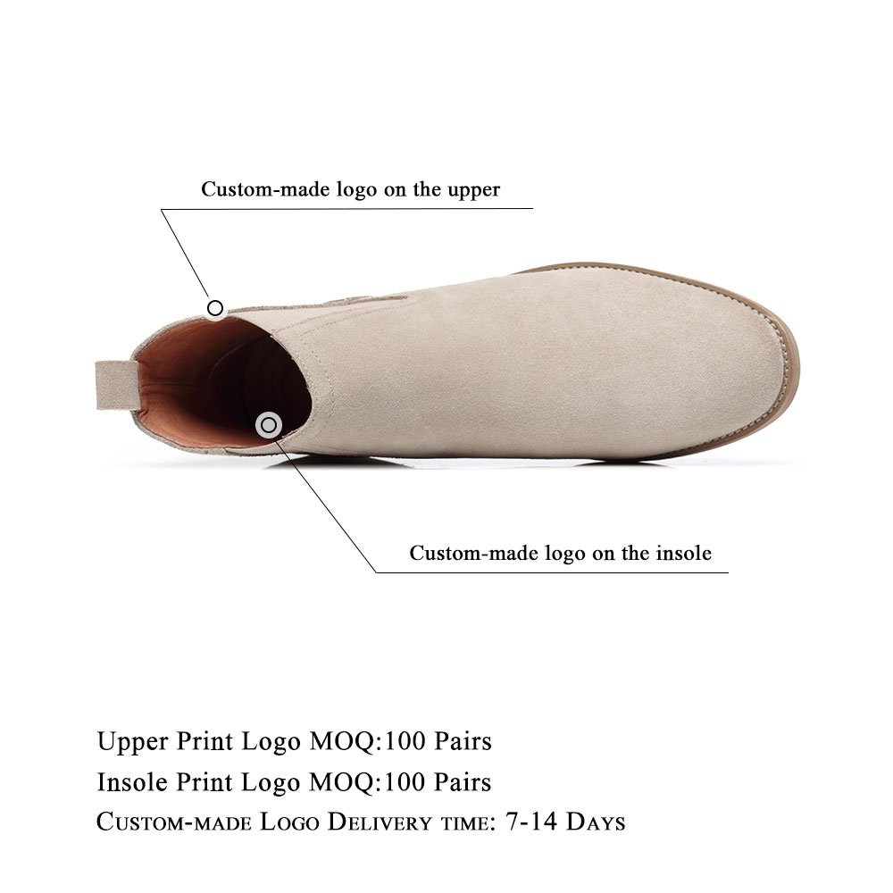 High quality selling 37-44 Big Size Men Women Genuine Leather Suede Chelsea Boots Causal Wooden Sole Boots