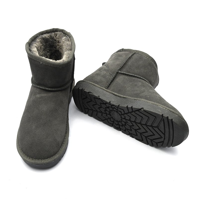 European Standard Multiple Colors Breathable Warm Bedroom Tpr Sole 100% Sheepskin Suede Wool Fur Snow Boots for Woman