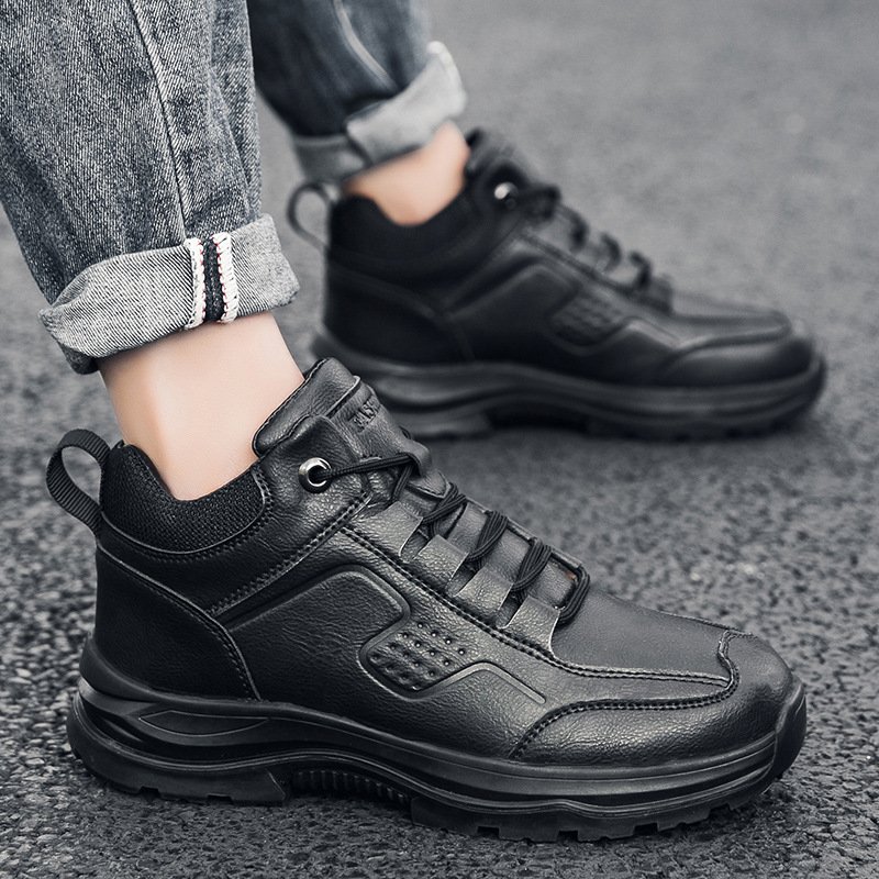 Pureion Shoes Waterproof Boots Outdoor Wopendantal Shoes New Autumn Andluxuryr Adult Ultra Light Men's Warm Cflowershoes Black