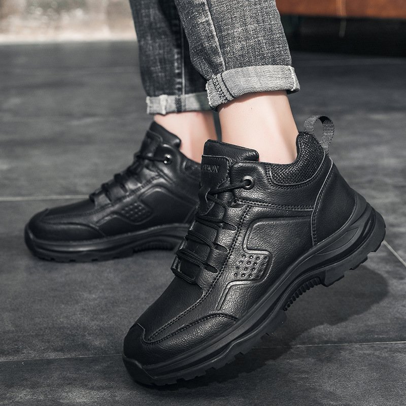 Pureion Shoes Waterproof Boots Outdoor Wopendantal Shoes New Autumn Andluxuryr Adult Ultra Light Men's Warm Cflowershoes Black