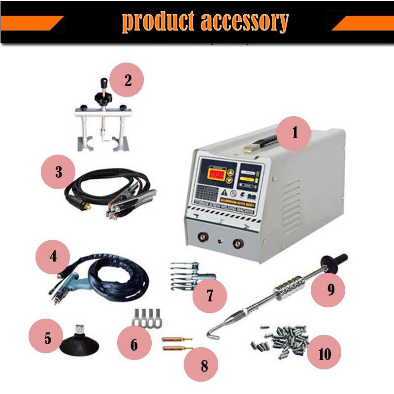 220 Voltage Aluminum Car Body Collision Repair Spot Welder With Battery
