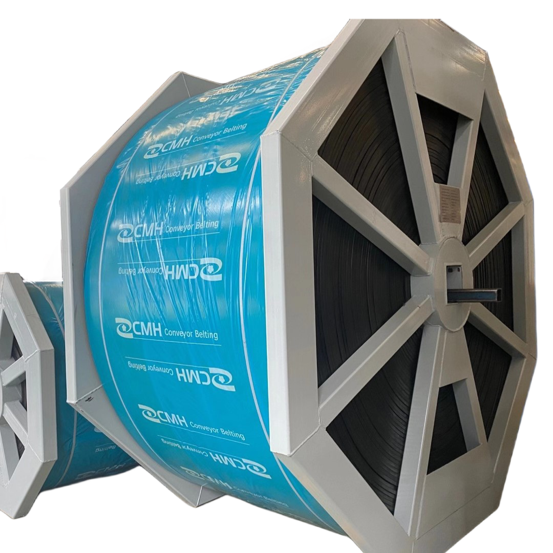 High strength pipe rubber conveyor belt can widely be applied in all kinds of bulk material of continuous transmission