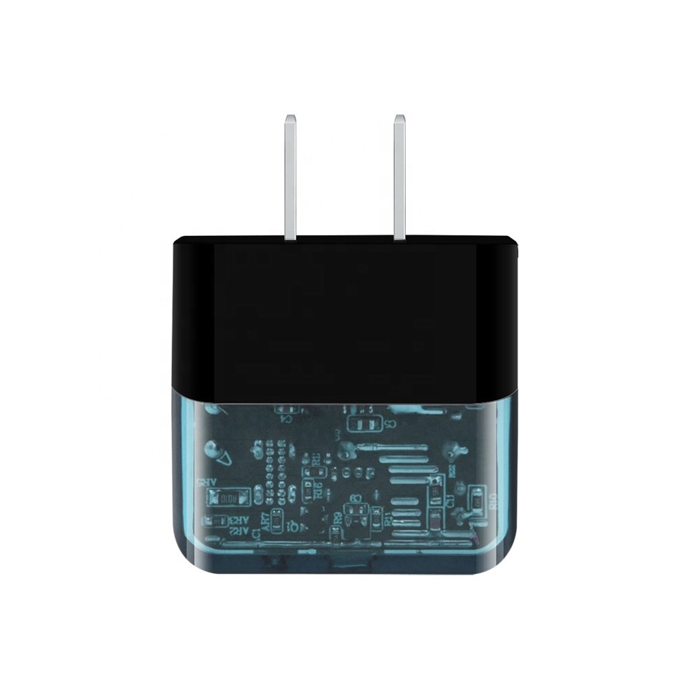Phone accessory Charging USB Charger 20W PD Adapter Gan chargers Electronics Power Supply With transparent design
