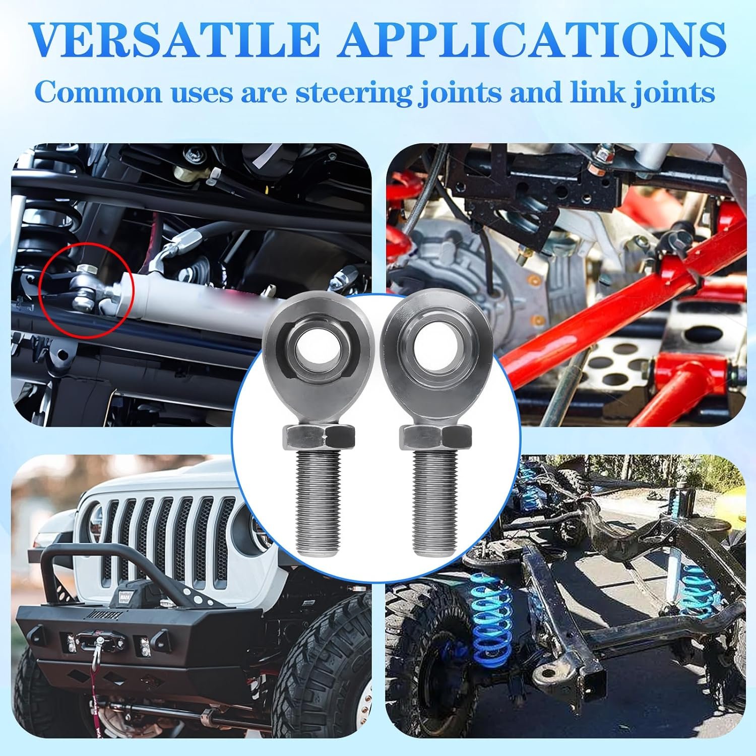 5/8"-18 XMR10 5/8-18 LH and RH Hand Male Thread Chromoly Spherical Rod End Heim Joint Steering Shaft Support with Jam Nuts