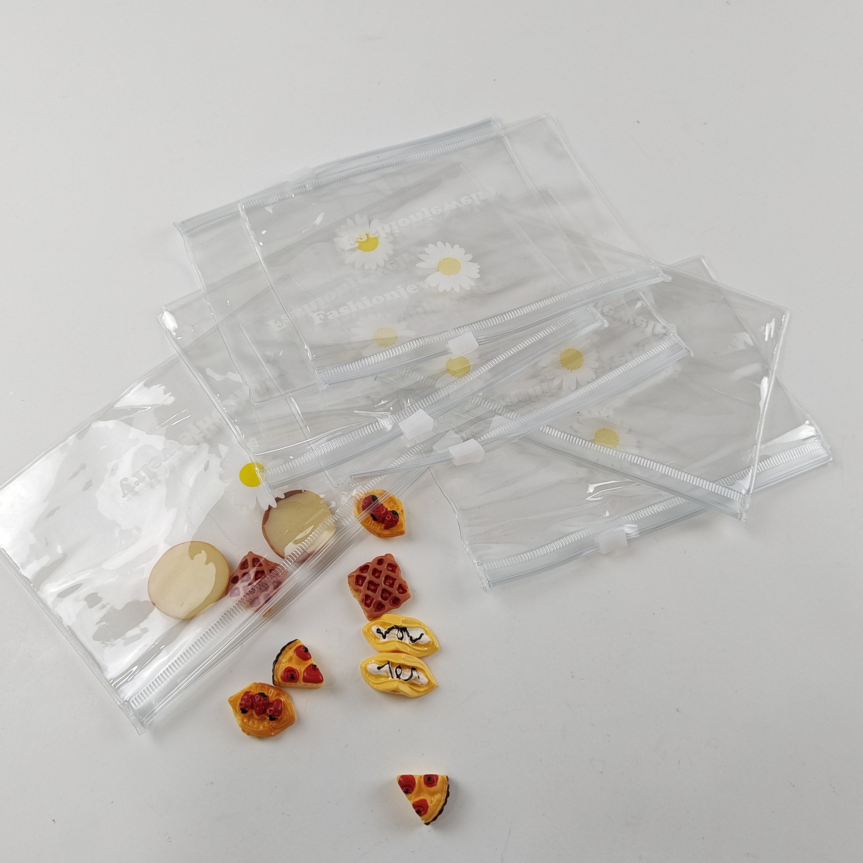 Custom Plastic Bag With Zipper PVC EVA Make Up Tool Earrings Bracelet Necklace Pendants Accessories Packaging Slider Ziplock Bag