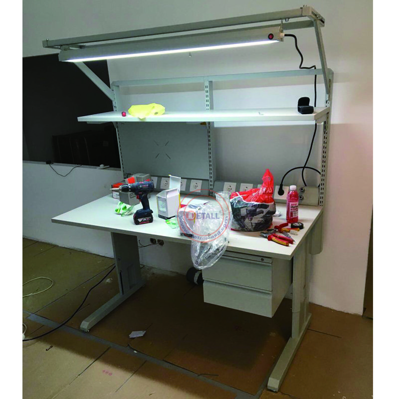 Detall Electronic Work Table Tools And Equipment In Automotive Workshop Electronic Repairing Workbench