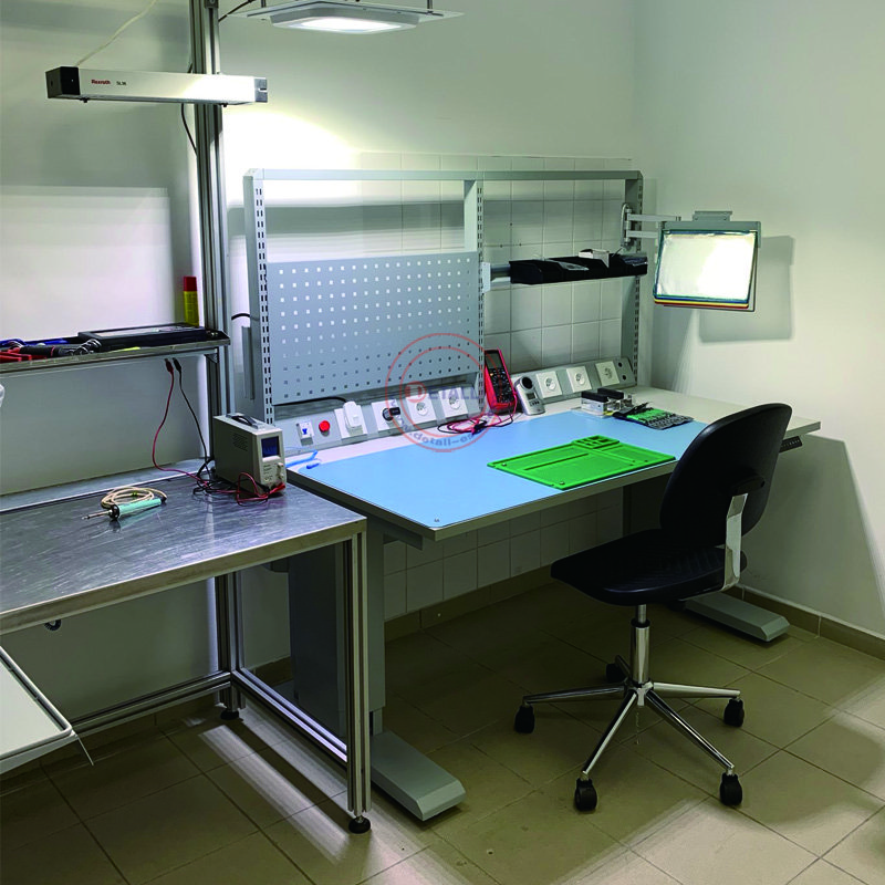 Detall Electronic Work Table Tools And Equipment In Automotive Workshop Electronic Repairing Workbench