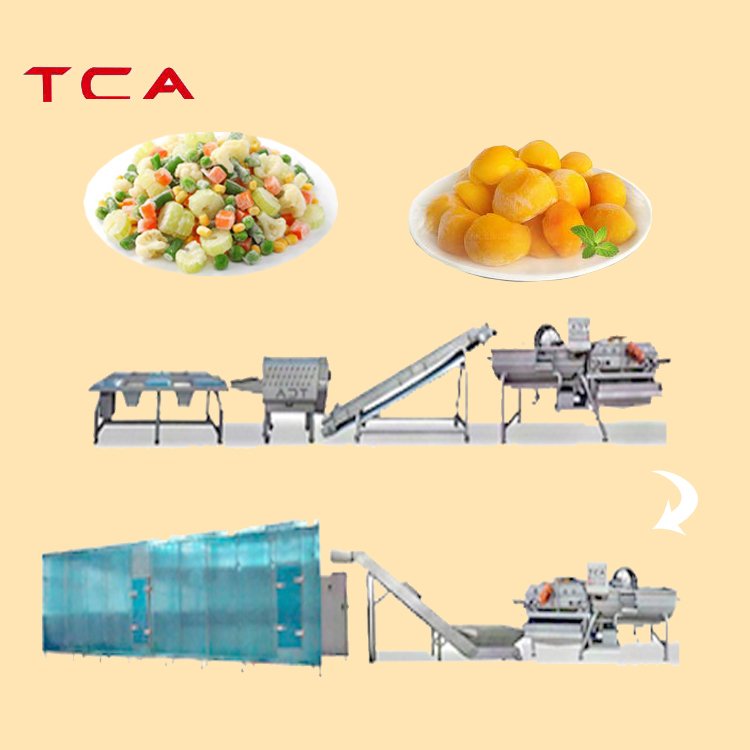 TCA Automatic Vegetable and Fruit IQF Freezing Line Frozen Okra and Tomatoes High Quality Vegetable Production Line